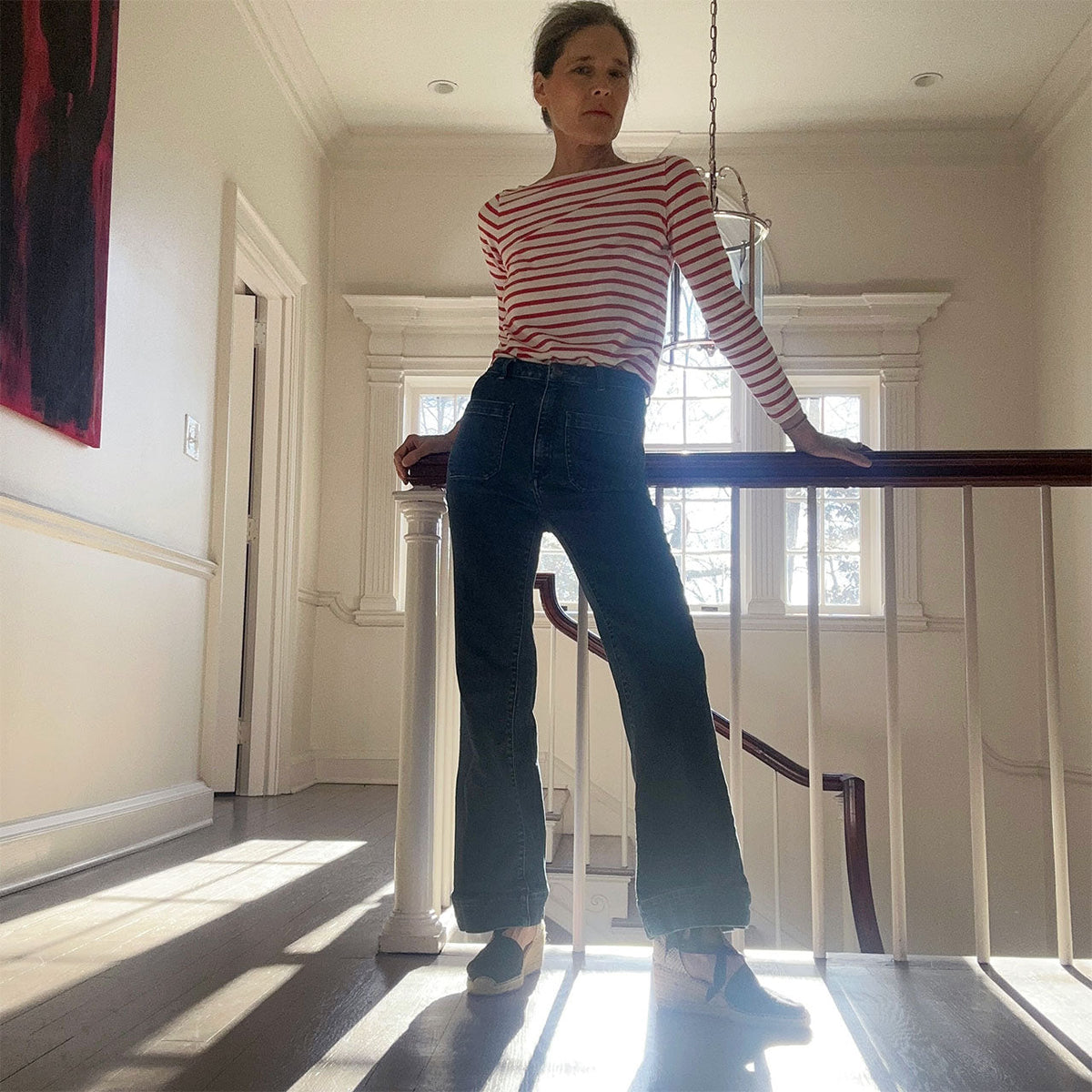バッグ JESSA MAE ALFECHE   JEANS The Tux Sidestepper Sneak Fray Jean in Double Take | Shop Ann Mashburn