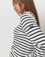 Load image into Gallery viewer, Modern Meridien Tee in Ecru/Marine Stripe