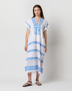 Load image into Gallery viewer, Gasira V-Neck Caftan in Eshe Blue