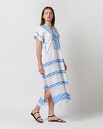 Load image into Gallery viewer, Gasira V-Neck Caftan in Eshe Blue