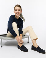 Load image into Gallery viewer, Lug Sole Loafer in Navy Suede