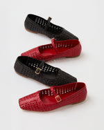 Load image into Gallery viewer, Handwoven Mary Jane in Black Woven Leather