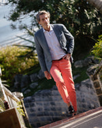 Load image into Gallery viewer, Slim Straight 5-Pocket Pant in Coral Canvas