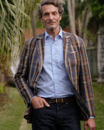 Load image into Gallery viewer, Ghost Blazer in Blue/Brown/Tan Rustic Hopsack