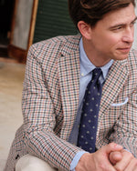 Load image into Gallery viewer, Silk Club Tie in Navy/Lavender/Green Laurel