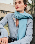 Load image into Gallery viewer, Romy Cardigan in Heather Blue Rustic Wool