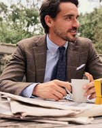 Load image into Gallery viewer, Hand-Rolled Cotolino Pocket Square in Sky/White Edge