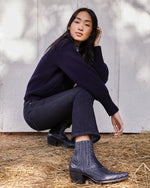 Load image into Gallery viewer, Short Cowboy Boot in Navy Python