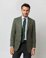 Load image into Gallery viewer, Silk Club Tie in Hunter/White/Sky Swallow