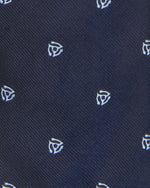 Load image into Gallery viewer, Silk Woven Club Tie in Navy/Sky 45 Turntable Adapter