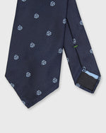 Load image into Gallery viewer, Silk Woven Club Tie in Navy/Sky 45 Turntable Adapter