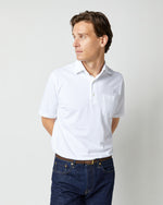 Load image into Gallery viewer, Short-Sleeved Polo in White Pima Pique
