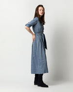 Load image into Gallery viewer, Classic Shirtwaist Dress in Indigo Cotolino Chambray
