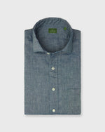 Load image into Gallery viewer, Spread Collar Sport Shirt in Blue Cotolino Chambray