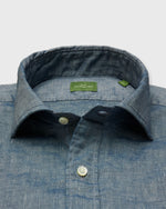 Load image into Gallery viewer, Spread Collar Sport Shirt in Blue Cotolino Chambray
