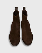 Load image into Gallery viewer, Heeled Chelsea Boot in Brown Suede