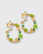Load image into Gallery viewer, Mini Flower Whirl Earrings in Gold/Jade/Peridot
