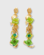Load image into Gallery viewer, Mini Flower Whirl Earrings in Gold/Jade/Peridot
