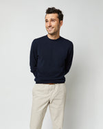 Load image into Gallery viewer, Crewneck Sweater in Navy Cotton
