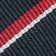 Silk Repp Tie in Midnight/Red/White Stripe