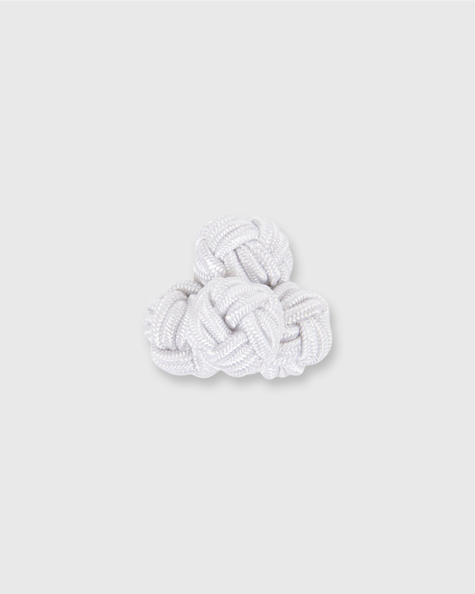 Small Silk Knot Cufflinks in White | Shop Sid Mashburn