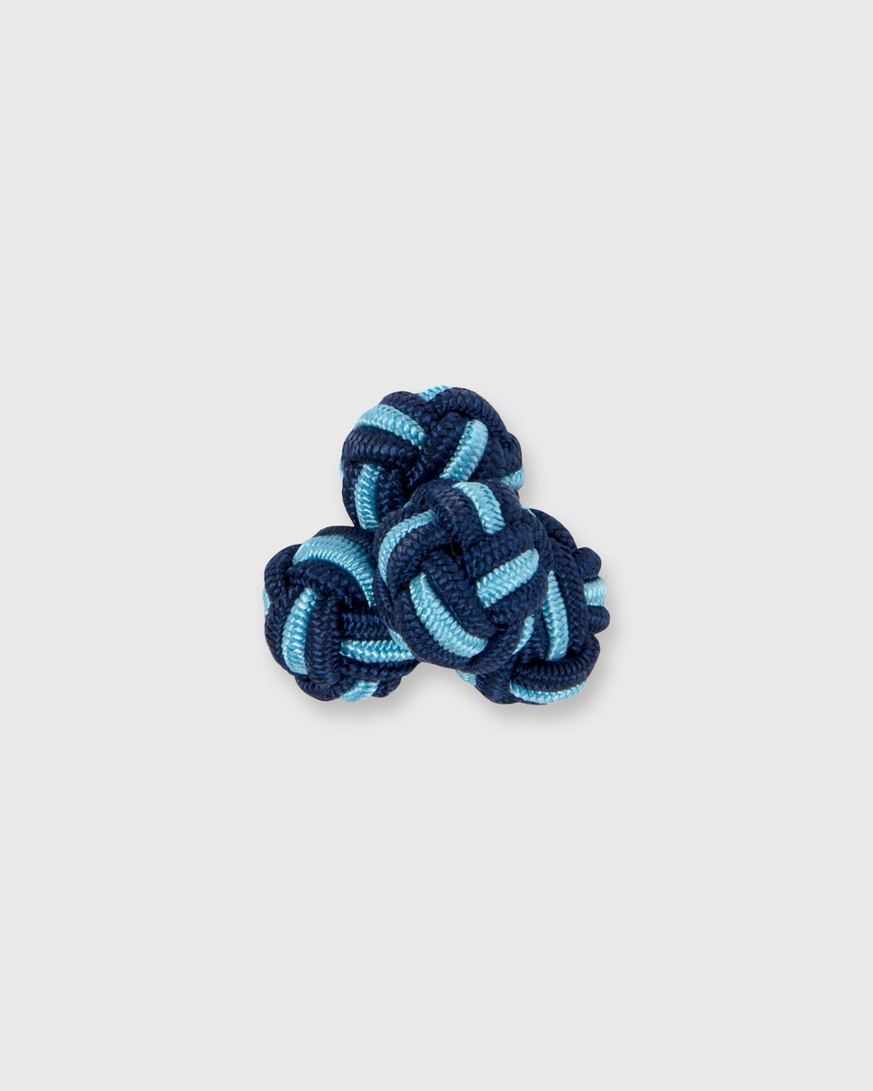 Louis Silk Navy Cufflinks - Silk