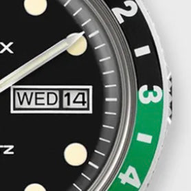 Q Timex Reissue Watch in Silver/Black/Green