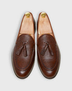 Load image into Gallery viewer, Nassau Tassel Loafer in Tobacco Pebble Grain Leather