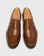 Load image into Gallery viewer, Italian Penny Loafer in Medium Brown Calfskin
