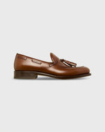 Load image into Gallery viewer, Italian Tassel Loafer in Medium Brown Calfskin