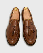Load image into Gallery viewer, Italian Tassel Loafer in Medium Brown Calfskin
