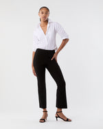 Load image into Gallery viewer, Faye Flare Cropped Pant in Black Ponte Knit