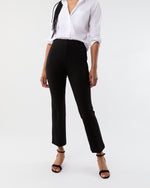 Load image into Gallery viewer, Faye Flare Cropped Pant in Black Ponte Knit