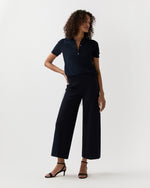 Load image into Gallery viewer, Faye Wide-Leg Cropped Pant in Navy Ponte Knit