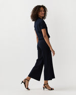 Load image into Gallery viewer, Faye Wide-Leg Cropped Pant in Navy Ponte Knit