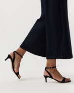 Load image into Gallery viewer, Faye Wide-Leg Cropped Pant in Navy Ponte Knit