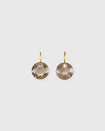 Load image into Gallery viewer, Small Round Gem Earrings in Smokey Quartz/Tanzanite