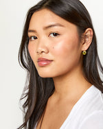 Load image into Gallery viewer, Small Round Gem Earrings in Lemon Quartz/Yellow Sapphire