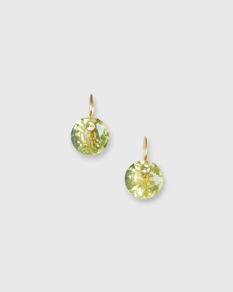 Outlet Faceted lemon quartz duo sterling silver earrings | Sterling silver earrings with yellow quartz beads