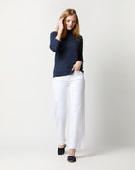 Load image into Gallery viewer, Turtleneck Tee in Navy Pima Cotton