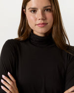 Load image into Gallery viewer, Turtleneck Tee in Black Pima Cotton