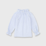 Load image into Gallery viewer, Made-to-Order Fabric in Light Blue Fine Bengal Stripe Poplin