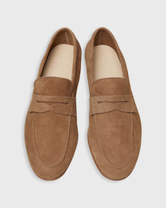 Summer Penny Loafer in Dark Taupe Suede