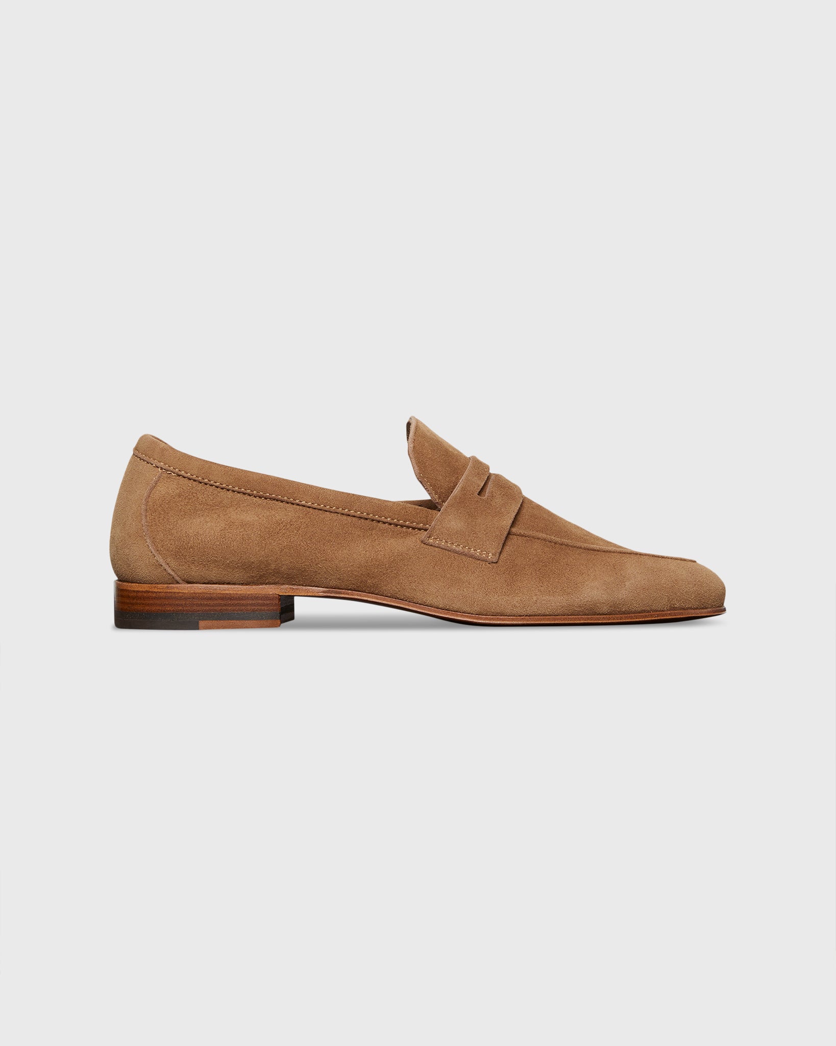 Summer Penny Loafer in Dark Taupe Suede