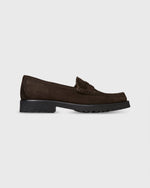 Load image into Gallery viewer, Lug Sole Loafer in Chocolate Suede