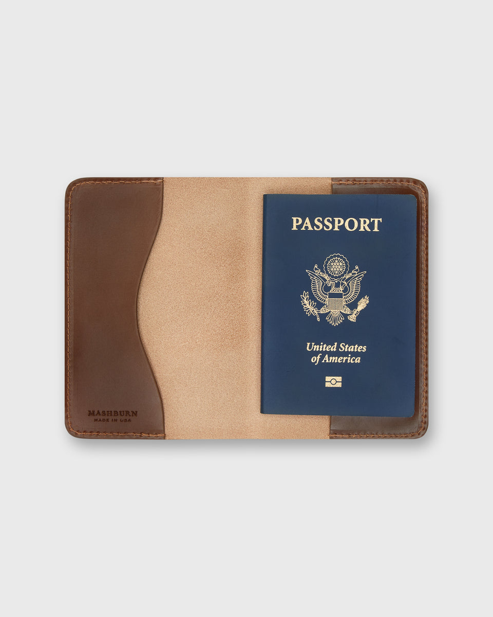 Passport Holder in Medium Brown Bridle Leather | Shop Sid Mashburn