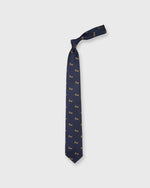 Load image into Gallery viewer, Silk Club Tie in Blue/Gold Bull & Bear