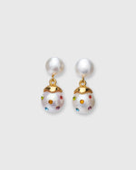 Load image into Gallery viewer, Confetti Drop Earrings in White