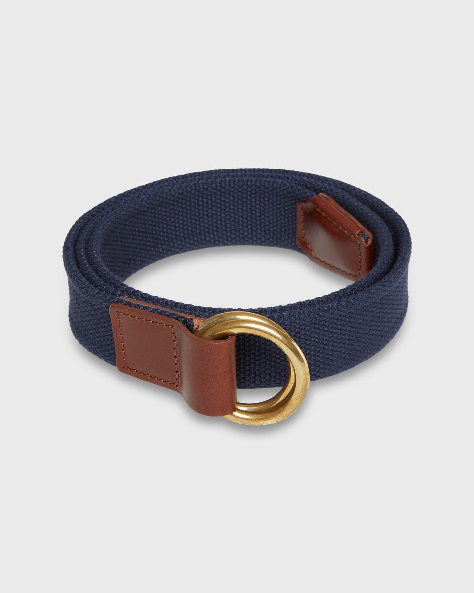 Double O-Ring Belt in Navy Canvas Shop Sid Mashburn