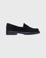Load image into Gallery viewer, Lug Sole Loafer in Black Suede